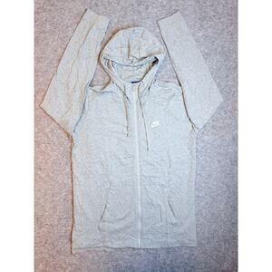 Nike Sweatshirt Women Gray Full Zip Hoodie Sweater Size L